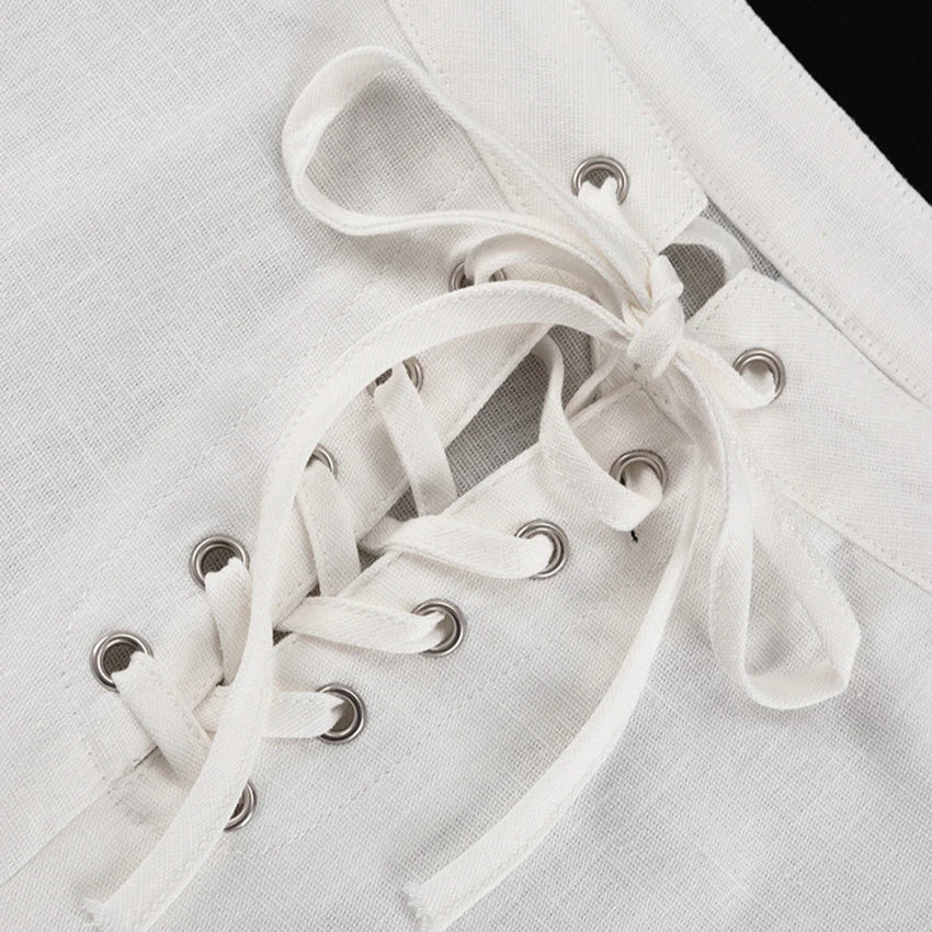 LINEN CUT OUT PANTS and SHIRT SET