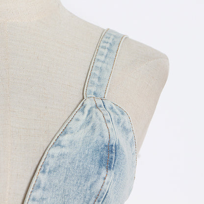 BRIDGET ASYMMETRICAL ONE SLEEVE DENIM JACKET