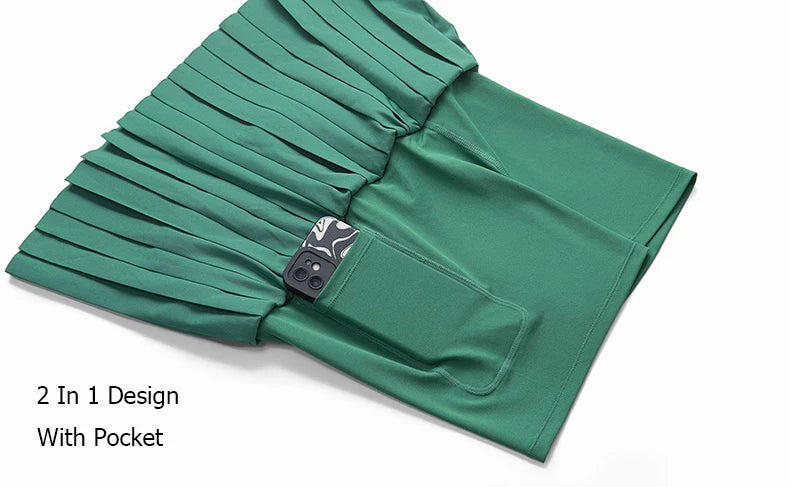 Women’s Two Piece Yoga Set – Gym Top & Tennis Skirt Quick Dry Sportswear