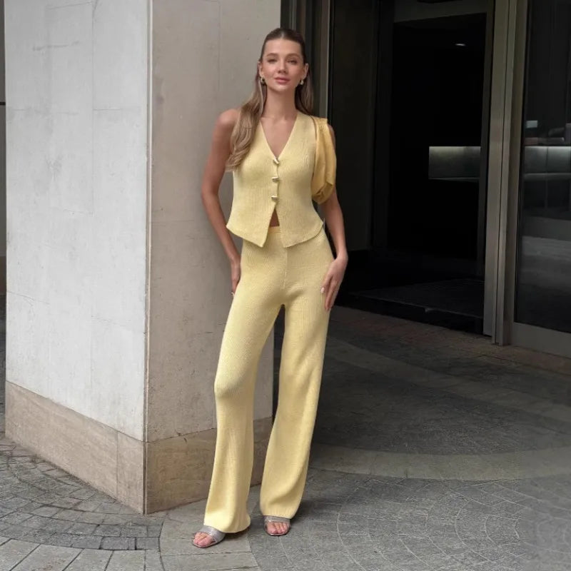 KNIT PANT and VEST SET