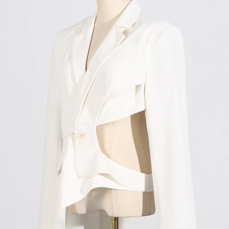 HOLLOW OUT IRREGULAR BLAZER