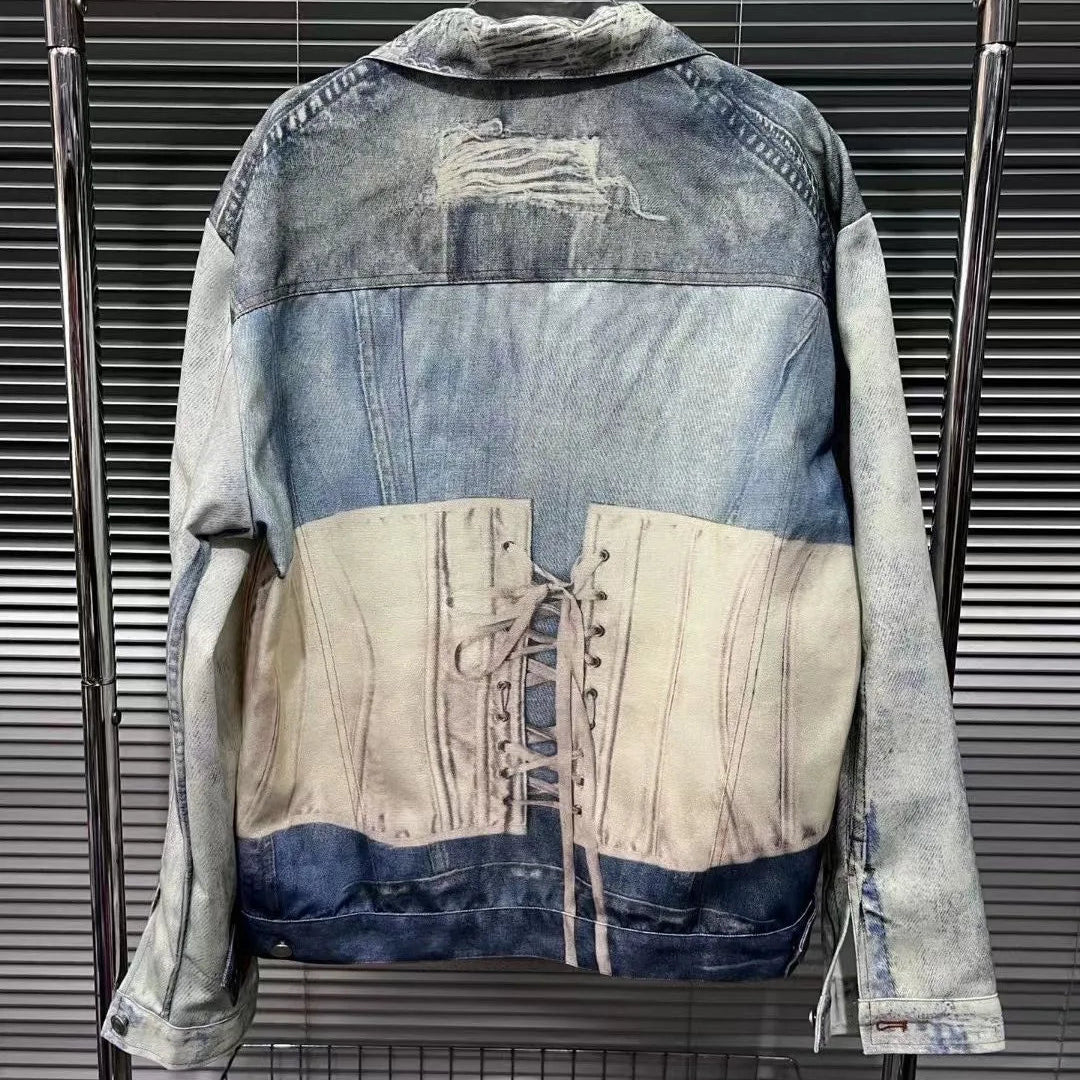 VINTAGE PRINT DENIM JACKET