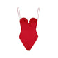 ASHLYN RED ROSE BOWS BODYSUIT / SWIMSUIT and MINI SKIRT 2 PIECE SET