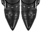POINTED HEELED BOOTS decorated with BELTS