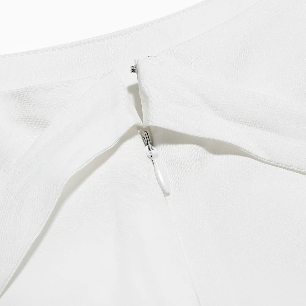 HIGH WAIST WHITE MINI SKIRT