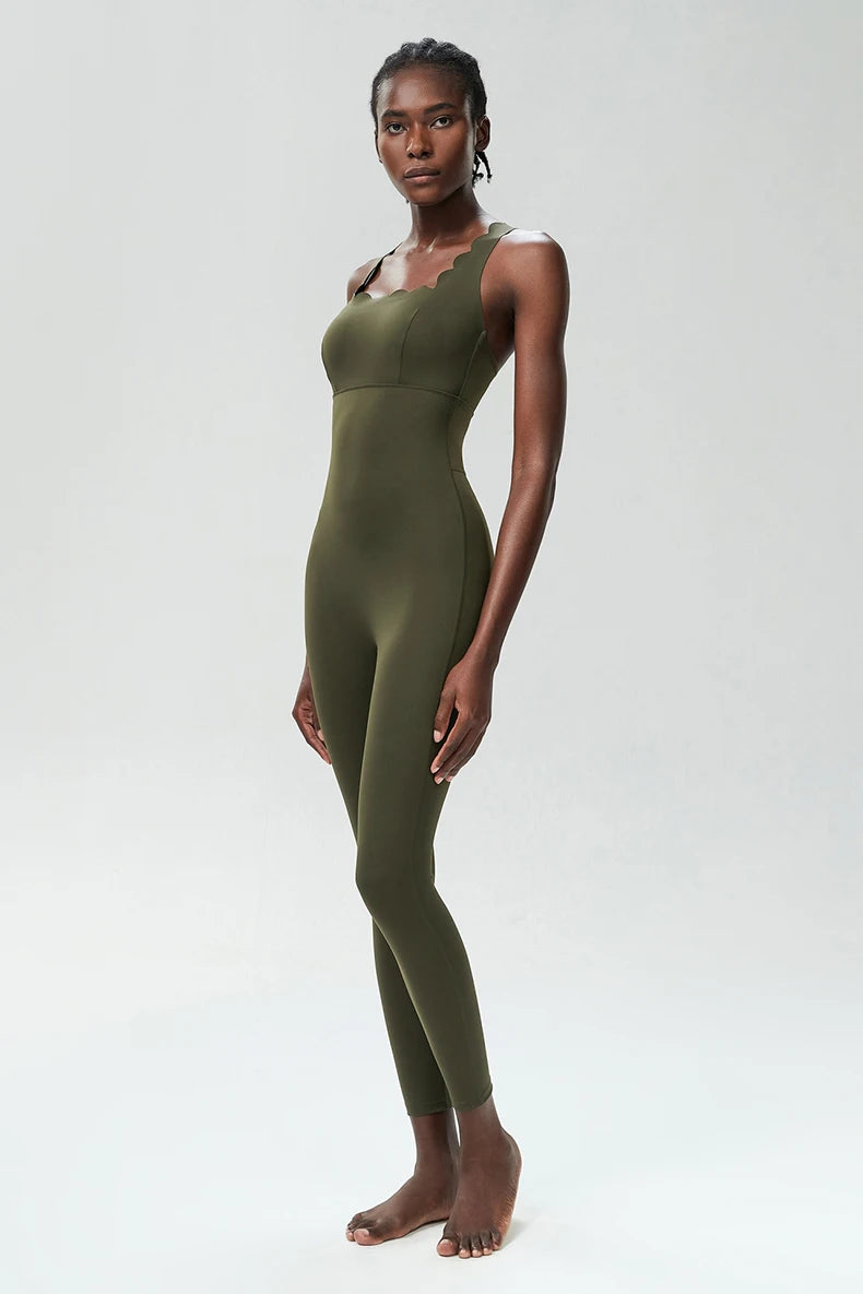 Women One Piece Gym Jumpsuit – Buttery Soft Stretch Yoga & Running Bodysuit