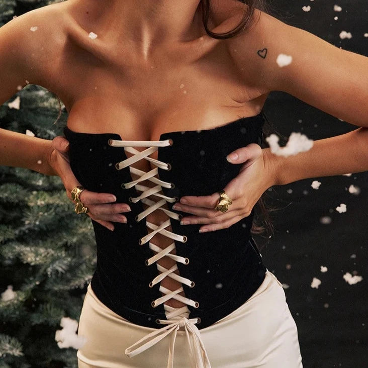 MESTY MIDI SKIRT and LACE UP CORSET SET