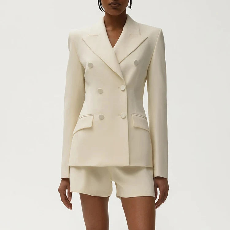 BACKLESS NOTCHED COLLAR BLAZER