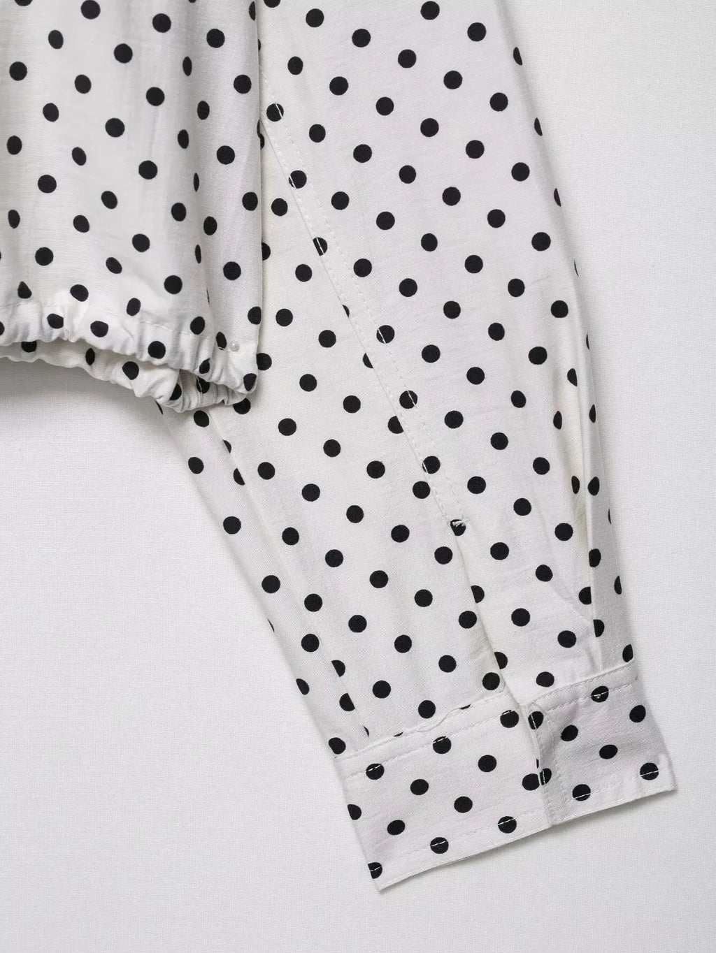Polka Dot Two Piece Set with High Neck Jacket and Matching Pants or Shorts