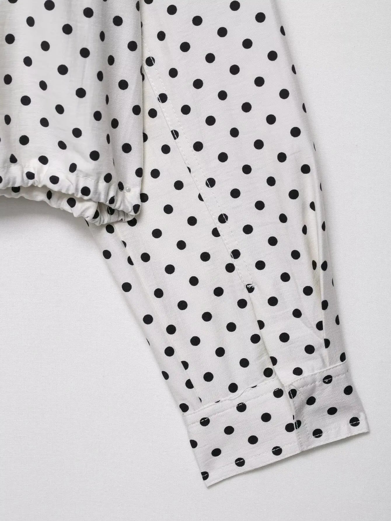 Polka Dot Two Piece Set with High Neck Jacket and Matching Pants or Shorts