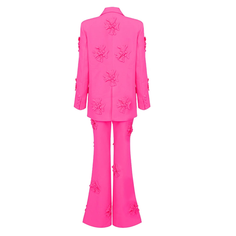 KIMBER FLOWER DECORATED PANTS and BLAZER SET