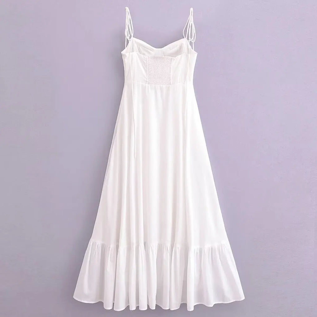 WHITE TIERED MAXI DRESS