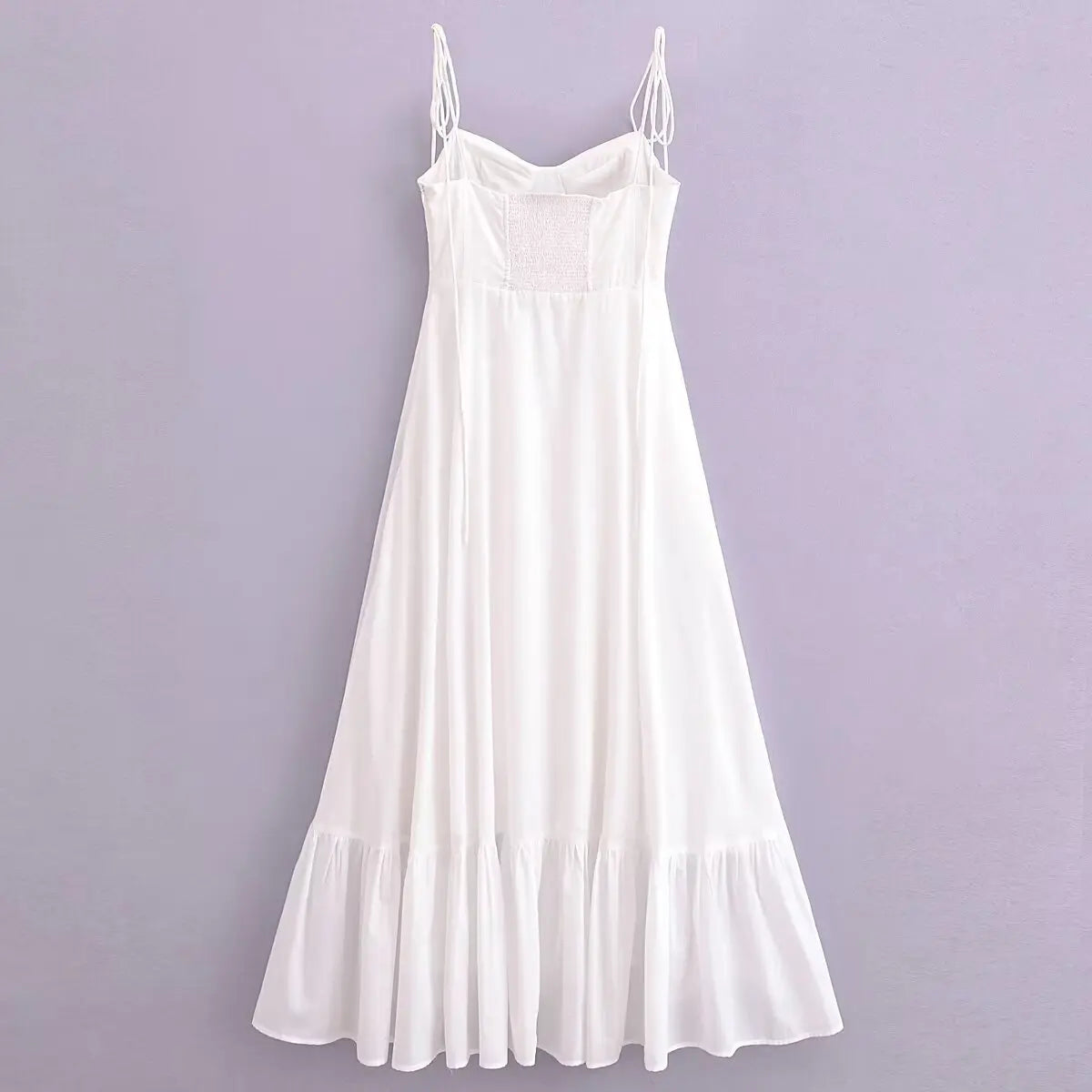WHITE TIERED MAXI DRESS