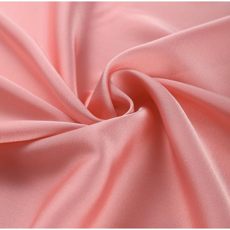 Elegant Pink Satin Lace Dress with High Slits – Summer Evening Gown