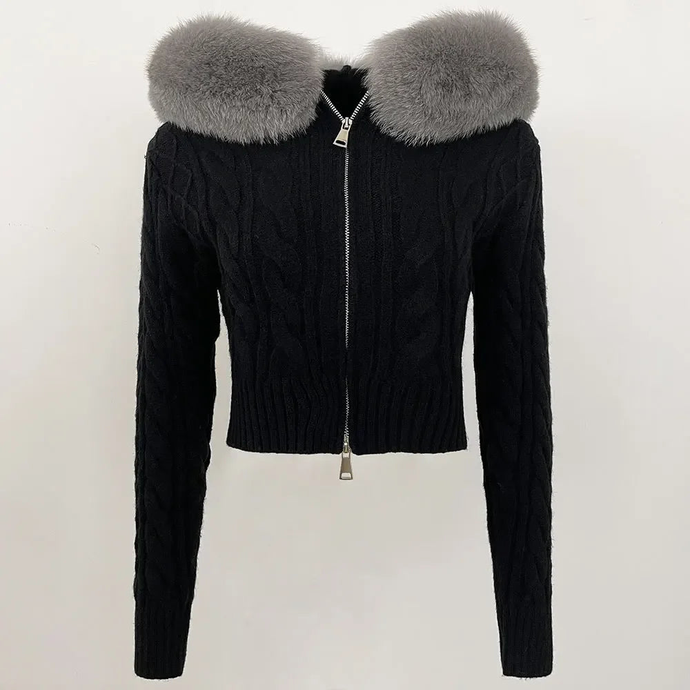 VIOLET FUR CARDIGAN
