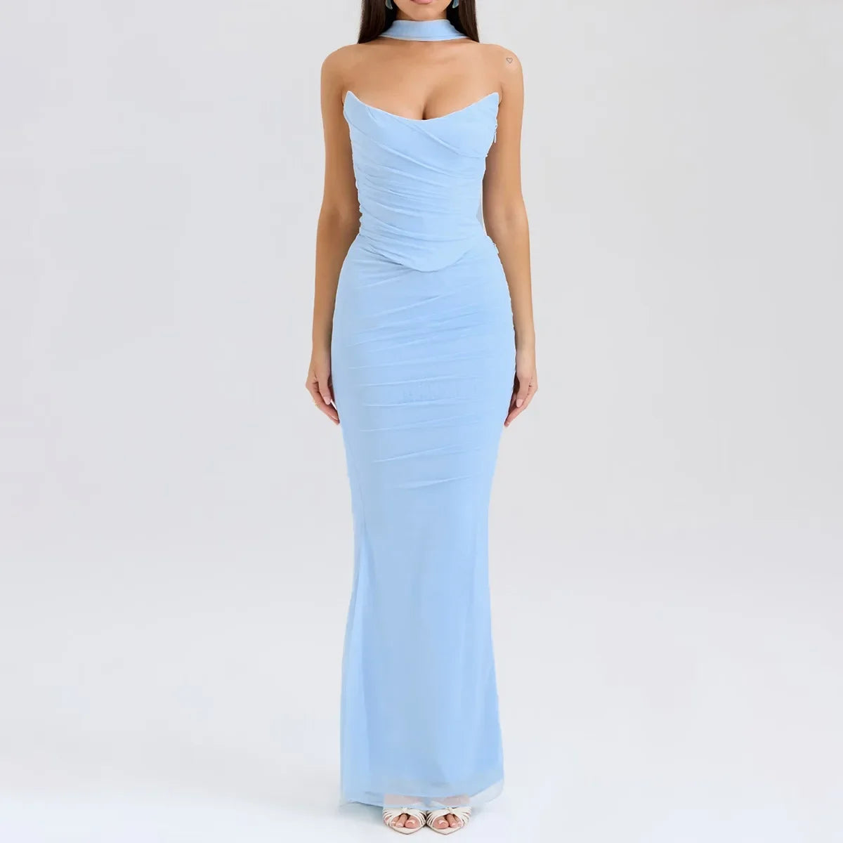 ELEGANT CORSET a MAXY SKIRT SET with SCARF