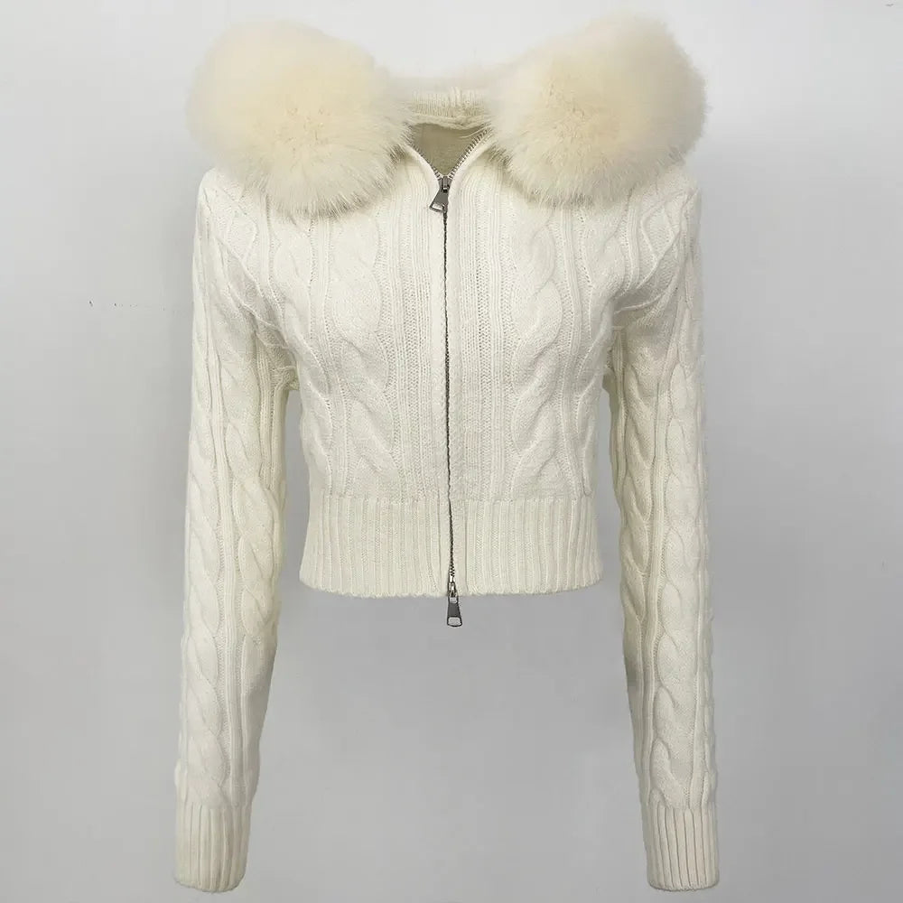 VIOLET FUR CARDIGAN