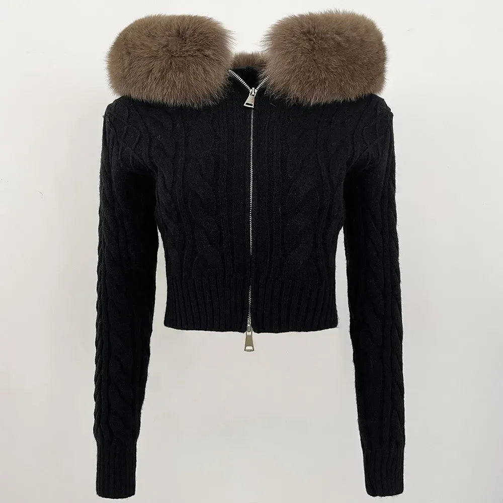 VIOLET FUR CARDIGAN
