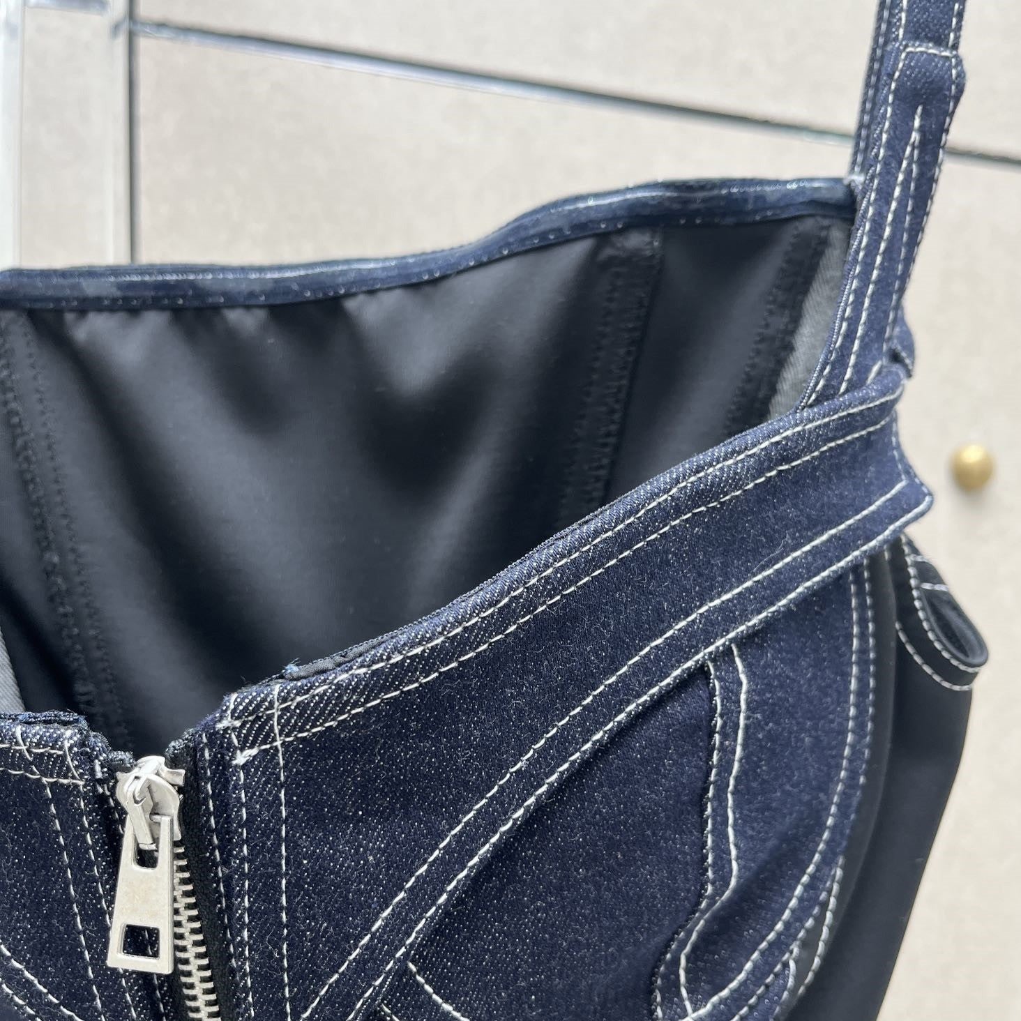 KHALY ZIPPER DENIM BODYSUIT