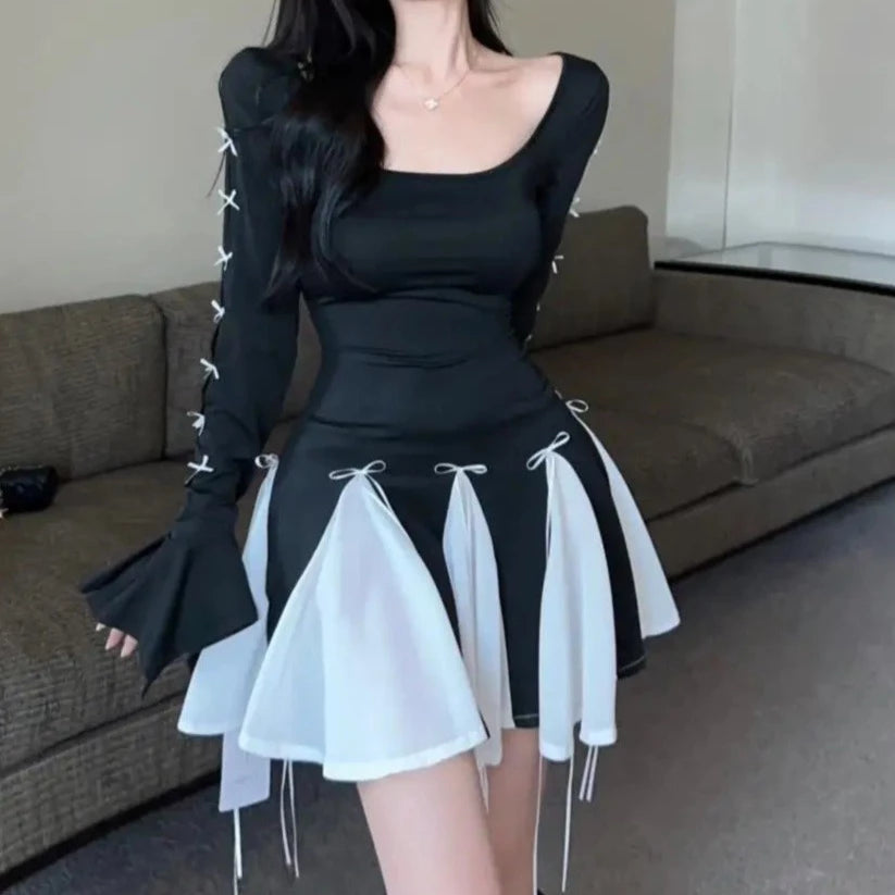 NELL RUCHED LONG SLEEVE MINI DRESS