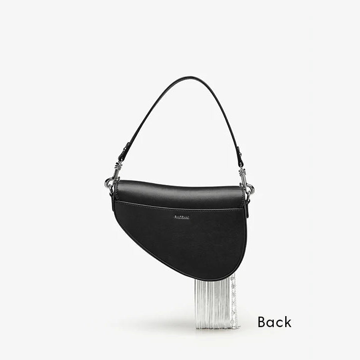 Black handbag on a white background with 'Miumiu' branding.