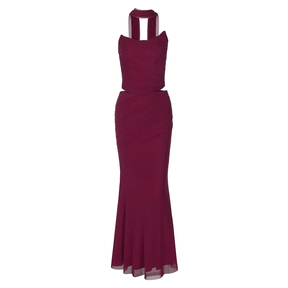 ELEGANT CORSET a MAXY SKIRT SET with SCARF
