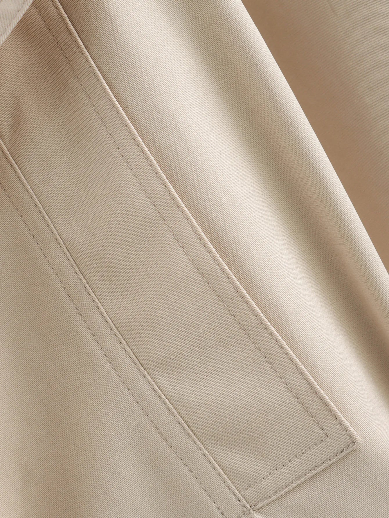 Chic Beige Double-Breasted Trench Coat with Belt & Pockets – Women's Slim Fit Windbreaker