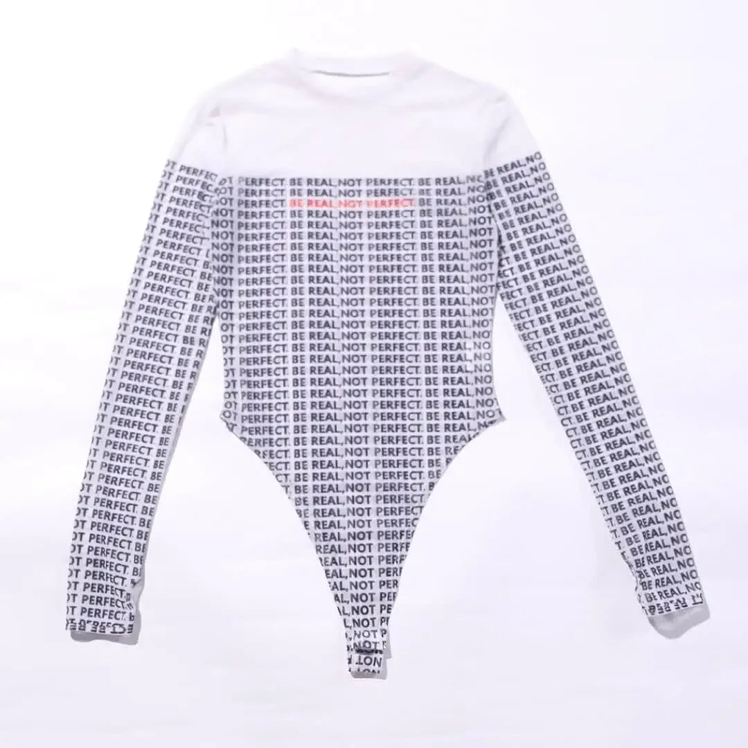 LETTERS PRINT LONG SLEEVE BODYSUIT