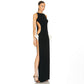 AISHA DOUBLE SIDE SLIT BOWS MAXI DRESS