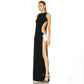 AISHA DOUBLE SIDE SLIT BOWS MAXI DRESS