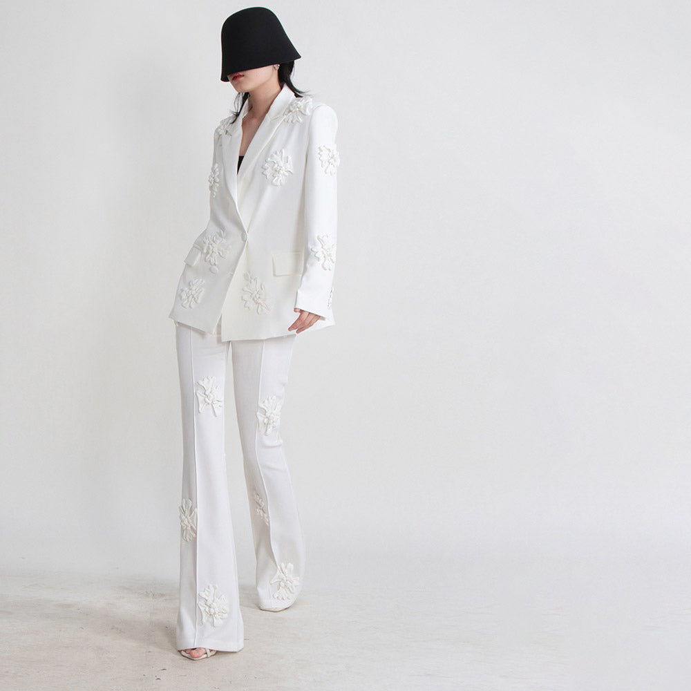 KIMBER FLOWER DECORATED PANTS and BLAZER SET