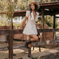 ABBY WHITE COLLAR PUFF SLEEVE MINI DRESS