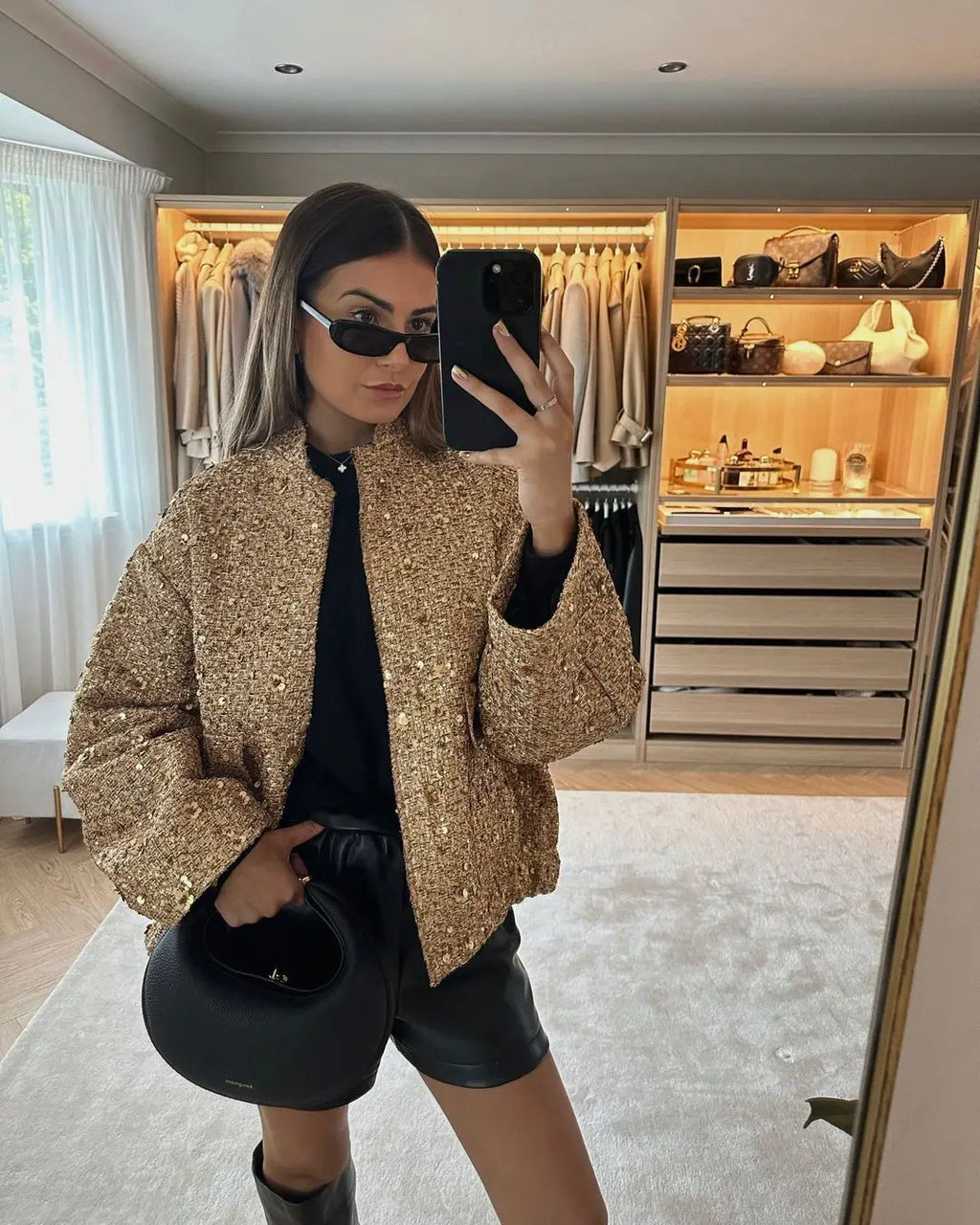 Gold Sequin Jacket – Women’s Statement Party Jacket