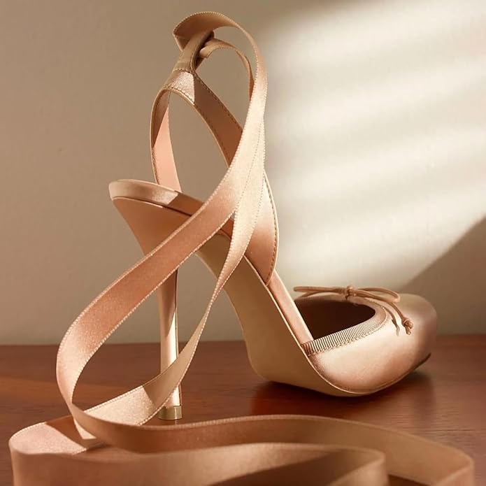 Elegant Satin High-Heeled Sandals with Ankle Straps | Square Toe Party Shoes for Women