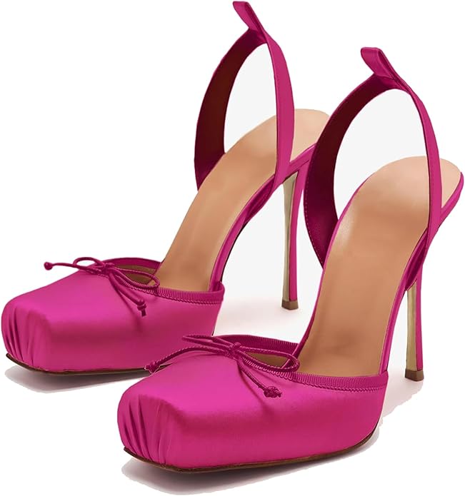 Elegant Satin High-Heeled Sandals with Ankle Straps | Square Toe Party Shoes for Women