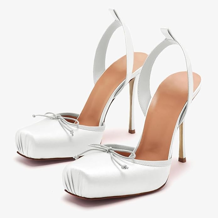 Elegant Satin High-Heeled Sandals with Ankle Straps | Square Toe Party Shoes for Women
