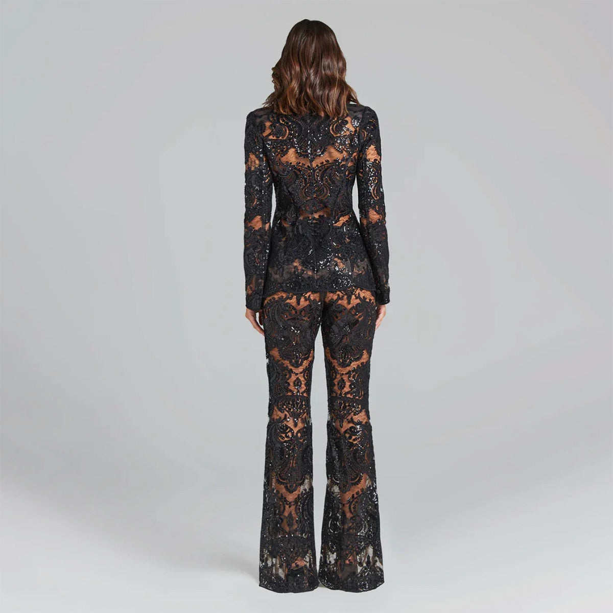 LACE FLARE PANTS and BLAZER SUIT