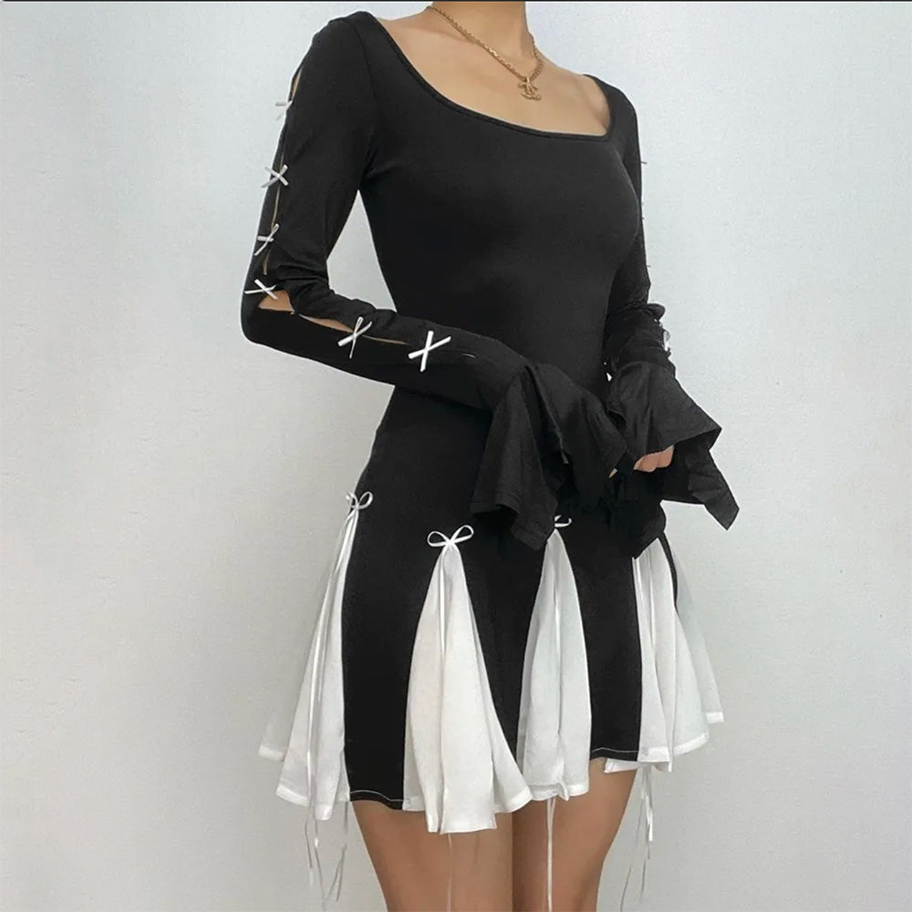 NELL RUCHED LONG SLEEVE MINI DRESS