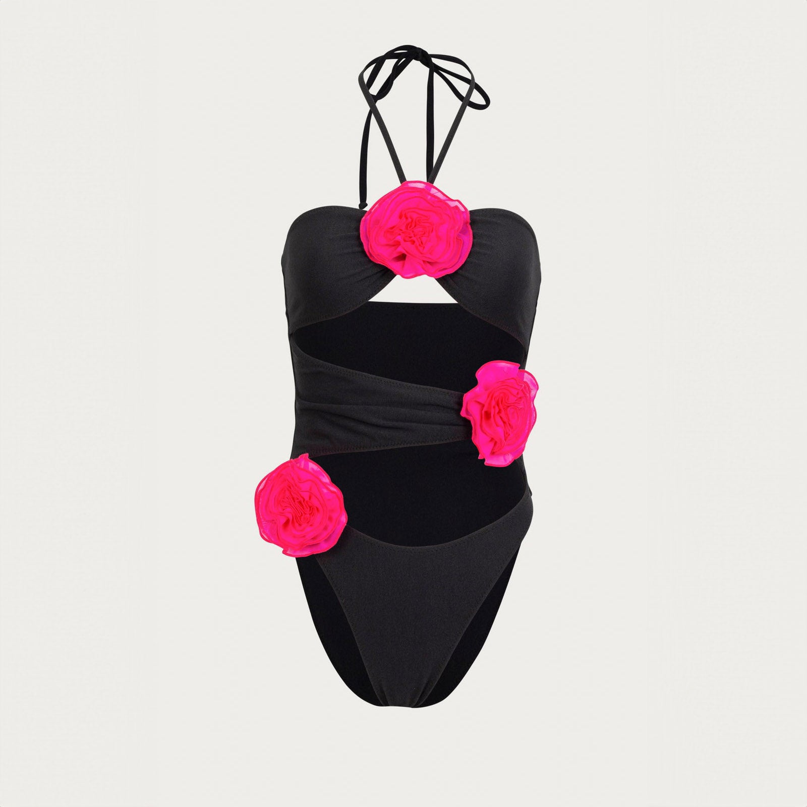 AUDREY FLOWER BOWS CUT OUT SWIMSUIT