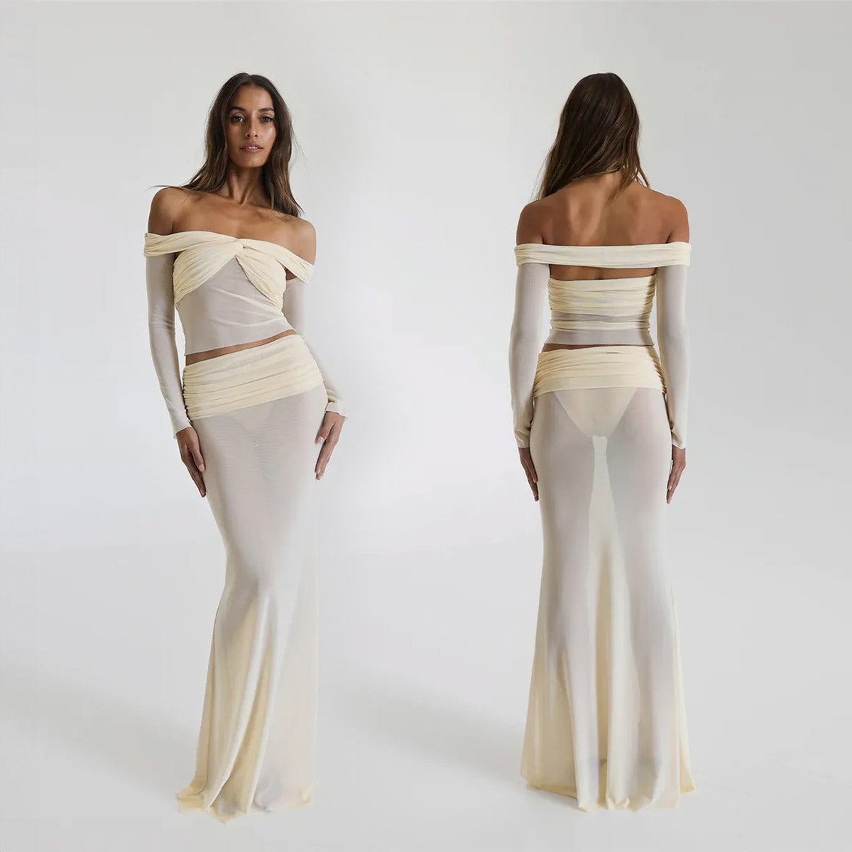 GYNA OFF SHOULDER TOP and MAXI SKIRT SET