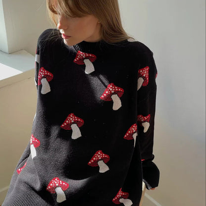 MUSHROOMS CASUAL KNITTED SWEATER