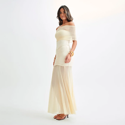 OFF SHOULDER BACKLESS MAXI DRESS