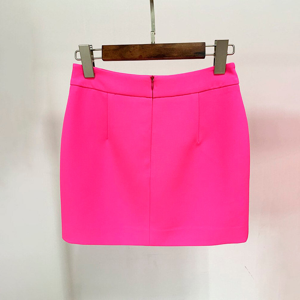 THEODORA PINK FLOWER DECORATED BLAZER and SKIRT