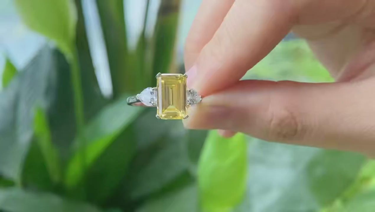 Yellow Topaz Pendant Necklace 925 Sterling Silver with Diamond Accent – Elegant Fine Jewelry for Women