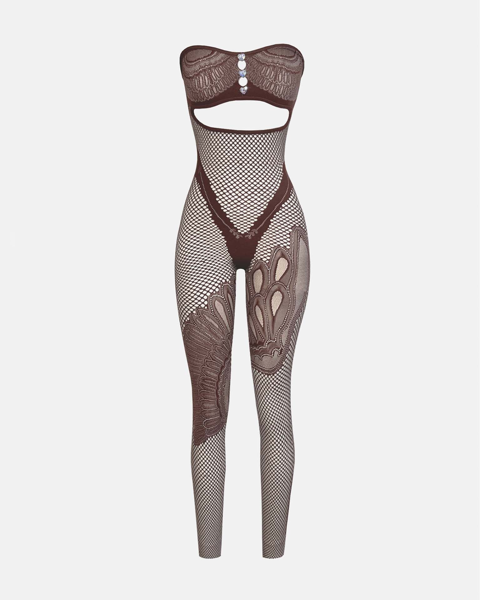 Leopard Jumpsuits for Women Hollow Out Off Shoulder Sleeveless Chic Rompers 2025 New Female Fashion See Through Bodysuits