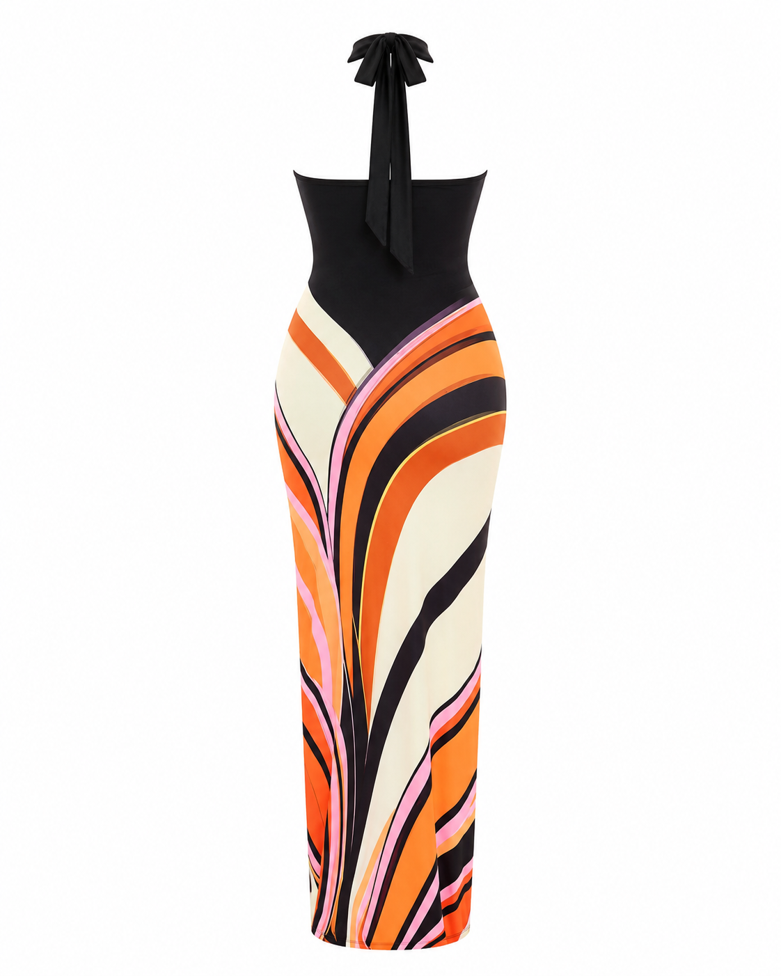Bohemian Halter Maxi Dress Backless Printed Summer Vacation Dress