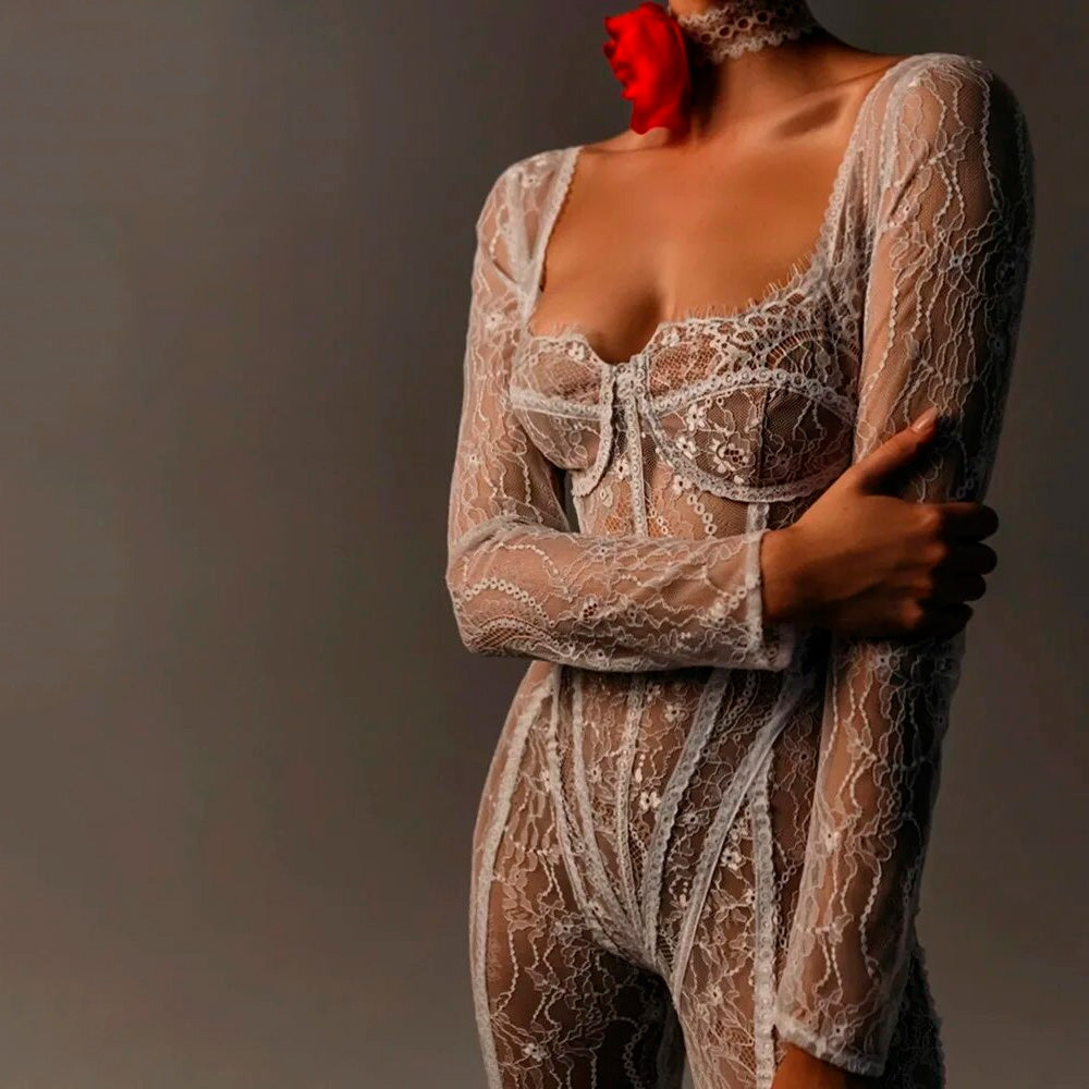 LORAK LACE LONGSLEEVE JUMPSUIT