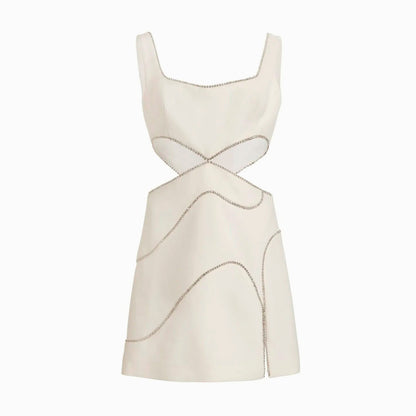 AMOURA WHITE HOLLOW OUT MINI DRESS