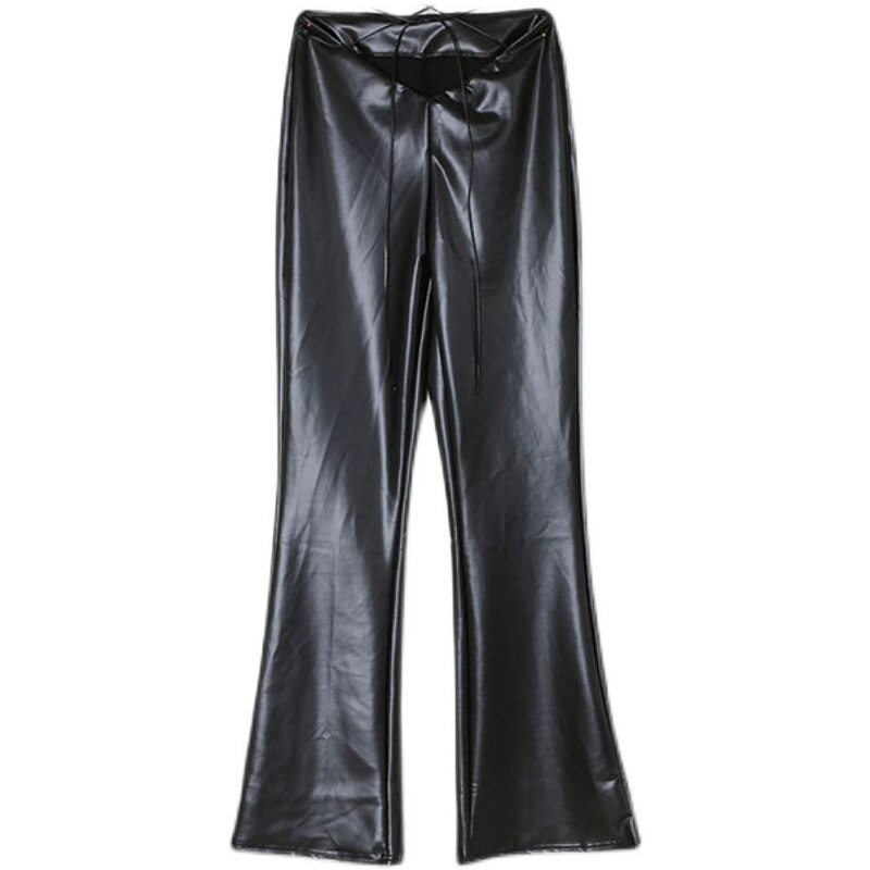 REIGN LACE UP PU LEATHER PANTS