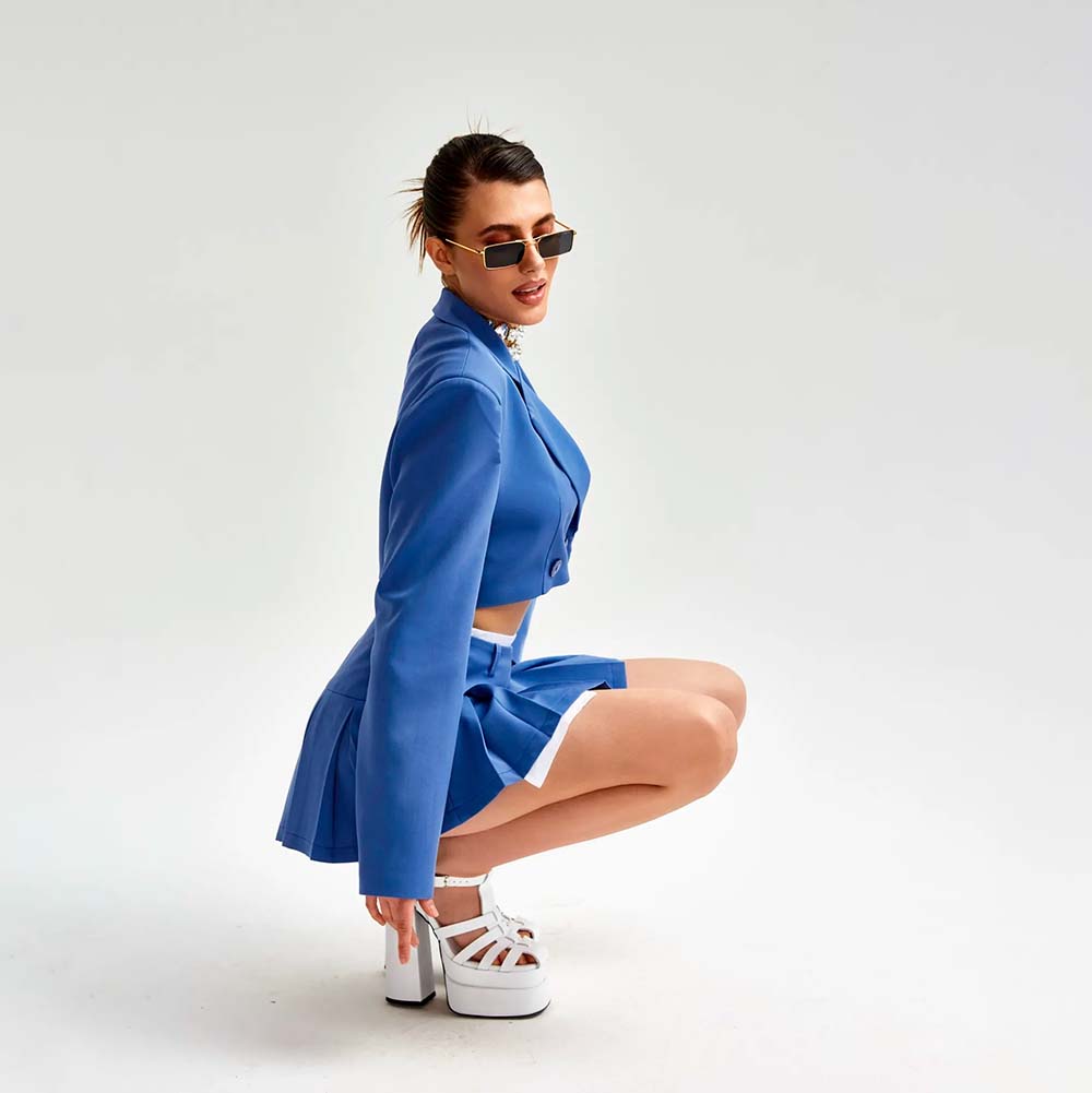 ALLIE PLEATED SKIRT and BLAZER SUIT